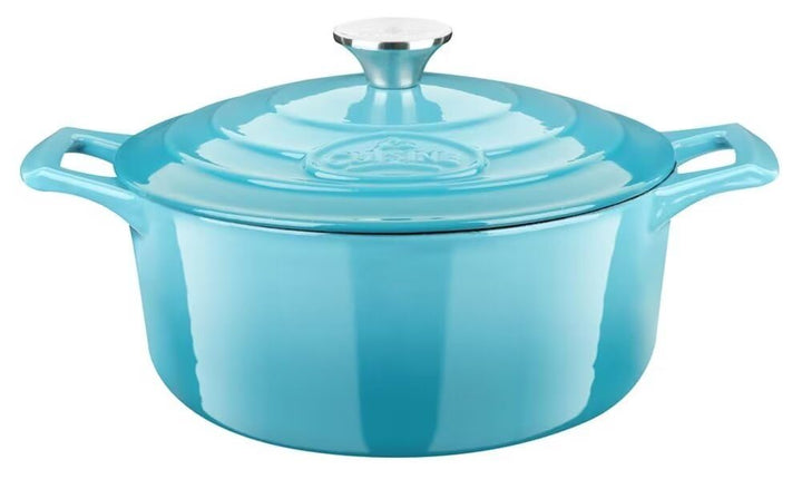 La Cuisine 2175MB Gusseisen Bratentopf Topf Schmortopf Cocotte Brotbacktopf emailliert mit Deckel In