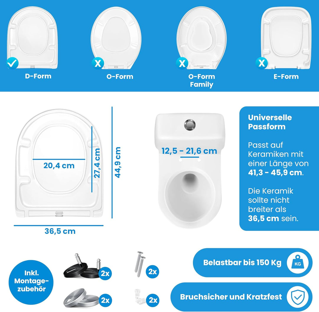 KESSER® WC Sitz mit Absenkautomatik Toilettendeckel Quick-Release-Funktion und Softclose - einfache