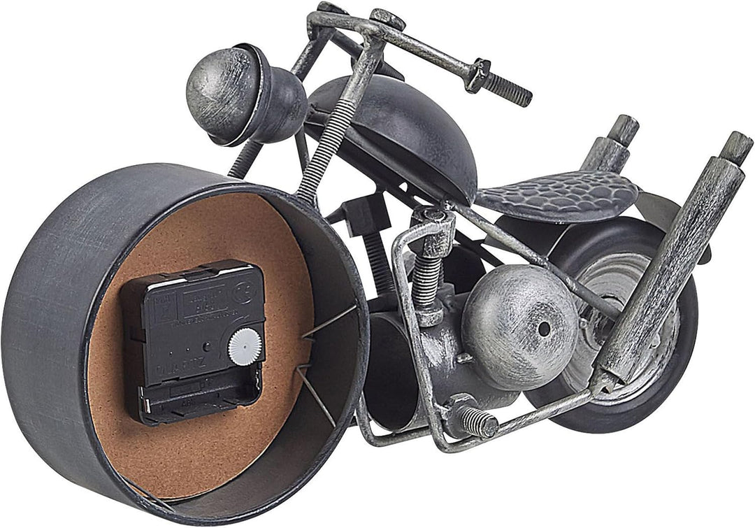 Beliani Dekorative Tischuhr im modernen Design Motorradform schwarz Berno