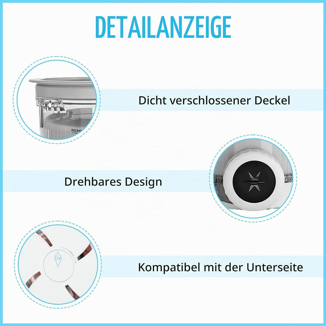 Behälter für Ninja Creami Deluxe Pints,4 Stück Ersatz für Ninja Creami Deluxe Pints und Deckel,Eisbe