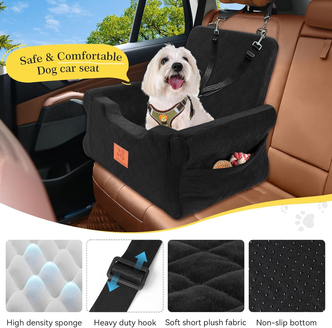 GL GLENSLAVE Hunde-Autositze für kleine bis mittelgrosse Hunde, Erhöhter Hunde-Booster-Sitz mit Memo