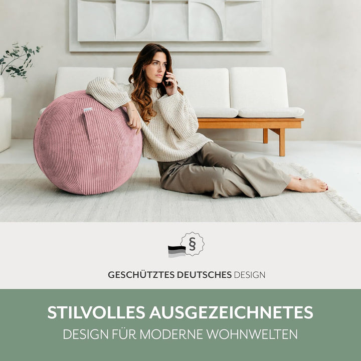 VLUV® BOL VLIP Sitzball Büro Ergonomisch [Atmungsaktiv mit Tragegriff und Wegrollschutz] Waschbarer