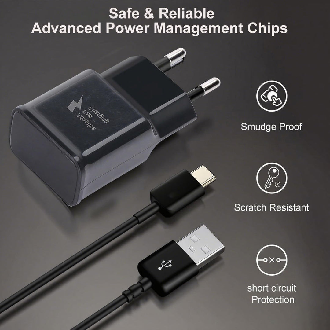 2er Pack USB C Ladegerät mit Ladekabel 1,5m für Samsung Galaxy S22 S21 S20 S8+ S9+ S10+ S10e S9 S8 A