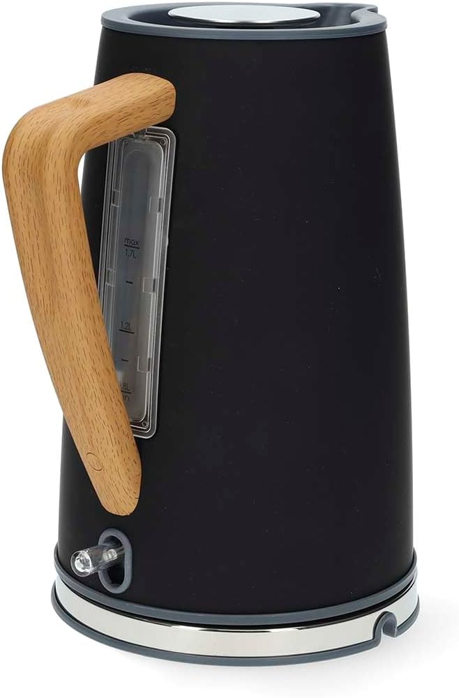 Wasserkocher - 1.7 l - Soft-Touch - Schwarz - Um 360 Grad drehbar - Verdecktes Heizelement - Strix C