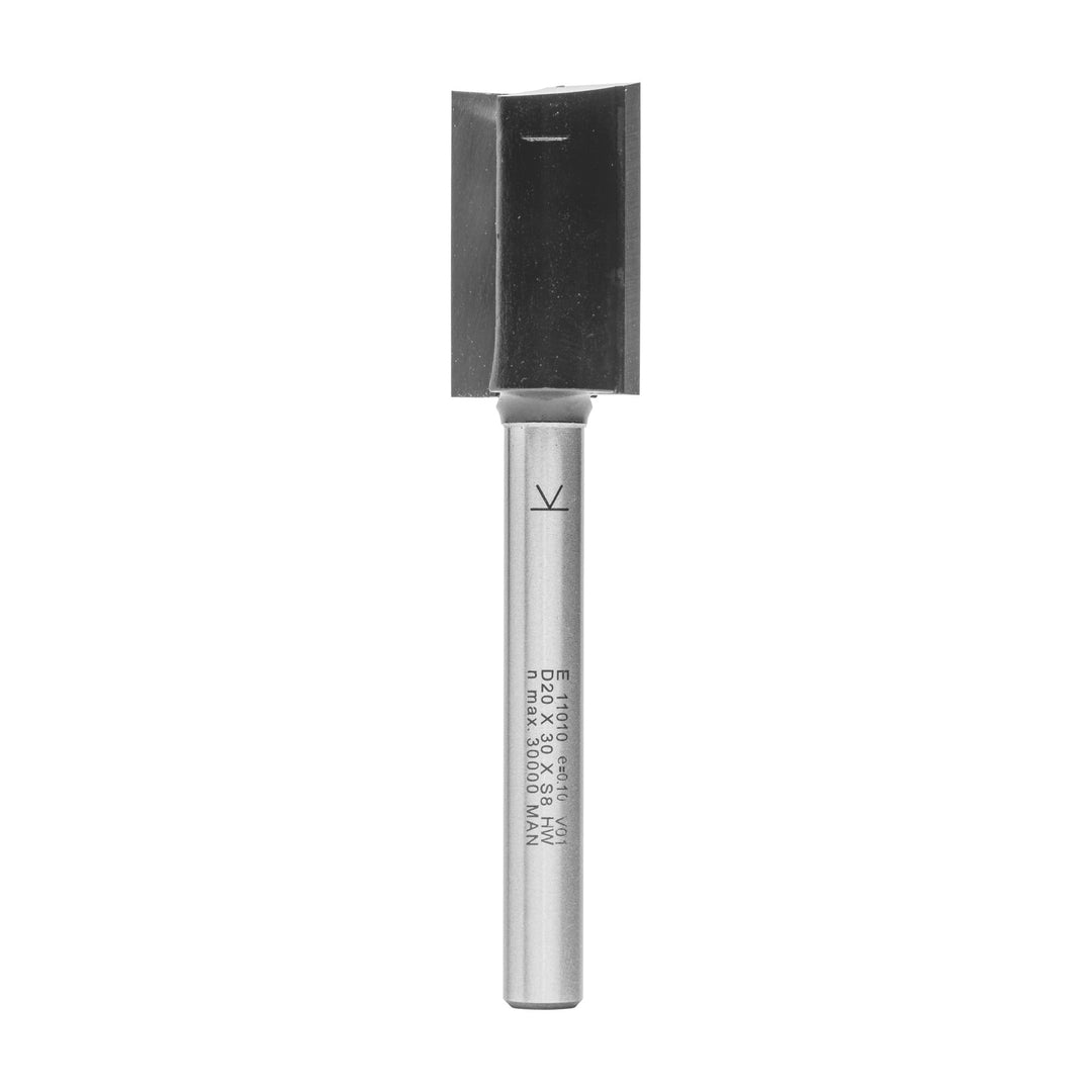 ENT 11010 Nutfräser HW, Schaft (S) 8 mm, Durchmesser (D) 20 mm, NL 30 mm, SL 58 mm, GL 90 mm, mit Ha