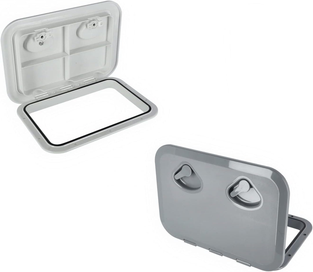 Nuova Rade Inspektionsluke 315 x 440 mm, Inspektionsdeckel Weiss & Grau, wasserdichte Decksluke für