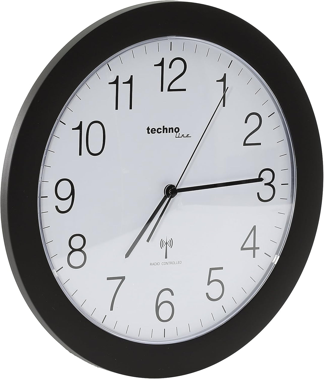 Technoline, WT 8000 Funk-Wanduhr, Ø 30cm, Schwarz & Funkwecker WT 260, 79 x 79 x 30 mm Schwarz Bundl