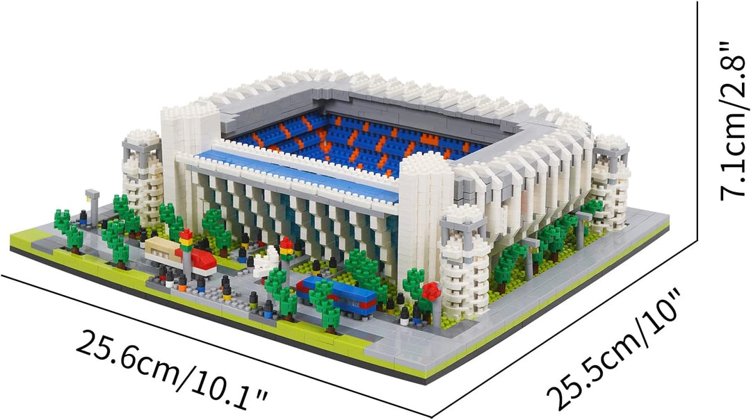 LULUFUN Bauklotz-Set, Architektur Mini Block Set, Weltberühmtes Fussballfeld Modell Blocks Kit, Samm