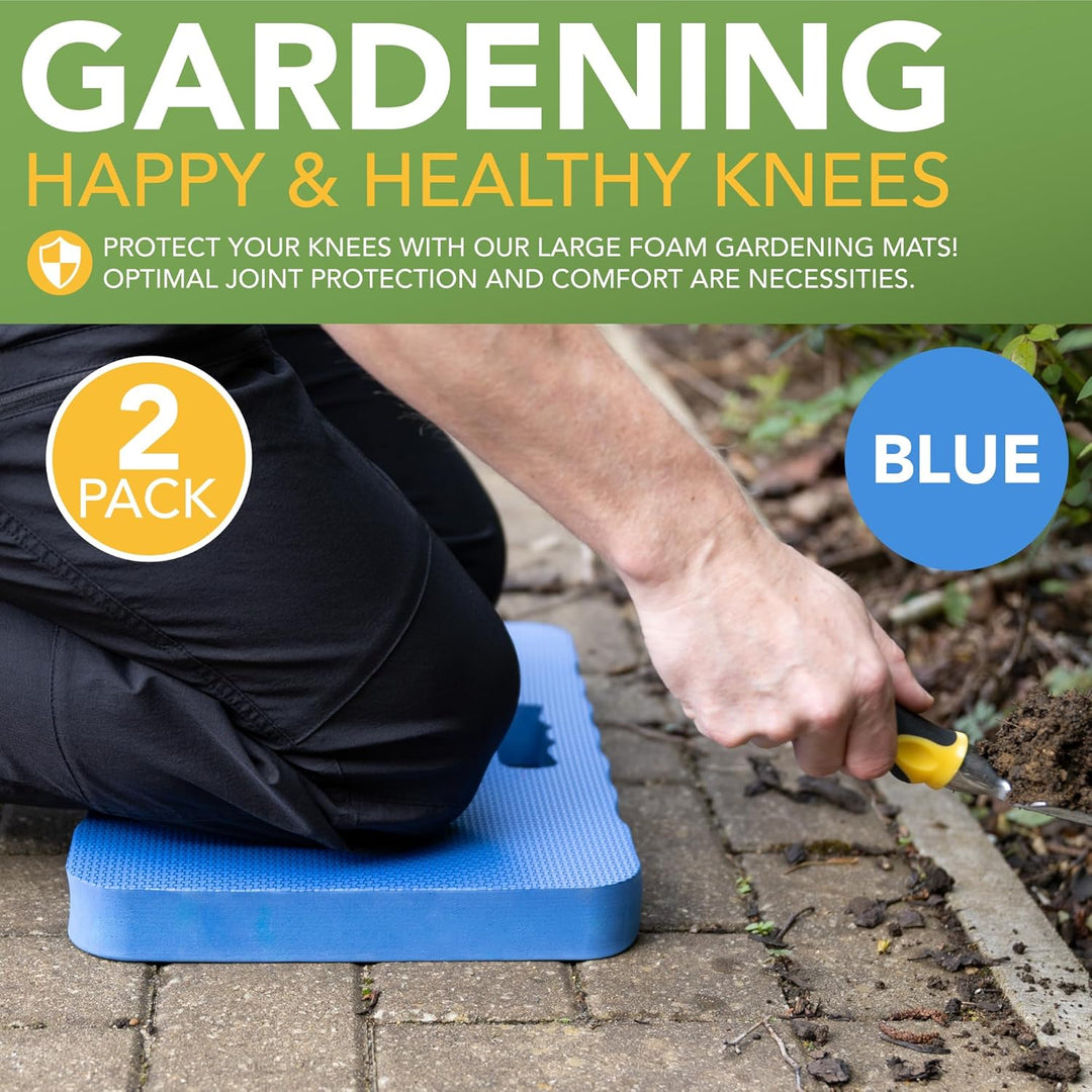 BLOSTM Blue Garden Kniepolster aus hochdichtem Schaumstoff mit zwei Texturen, 2 Stück