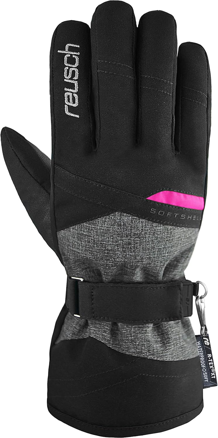 Reusch Damen Fingerhandschuhe Hellen R-TEX XT 7771 Blck/Blck Melang/Pink Glo 7, 7771 Blck/Blck Melan
