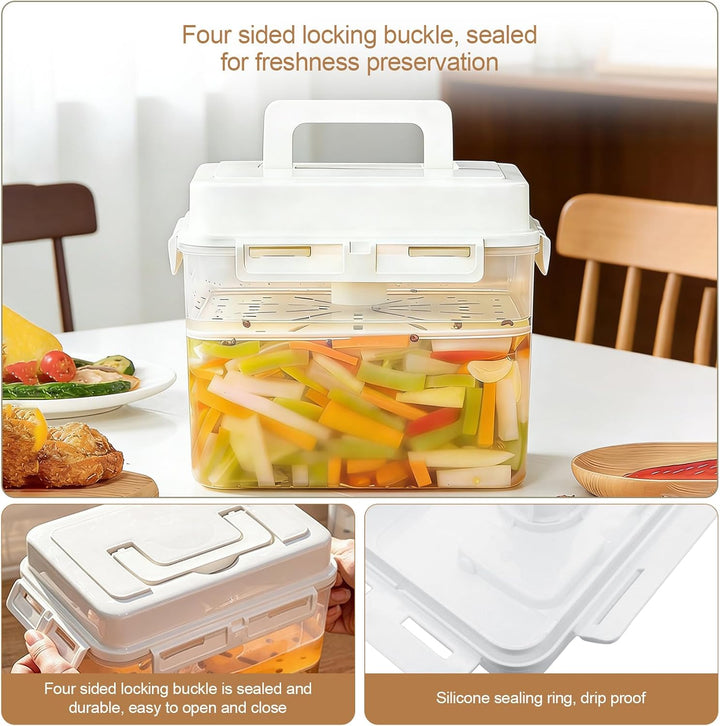 5L Gärungslagerbehälter, Kimchi Fermentation Container mit Luftdichtem Deckel, Kimchi Behälter, Kons