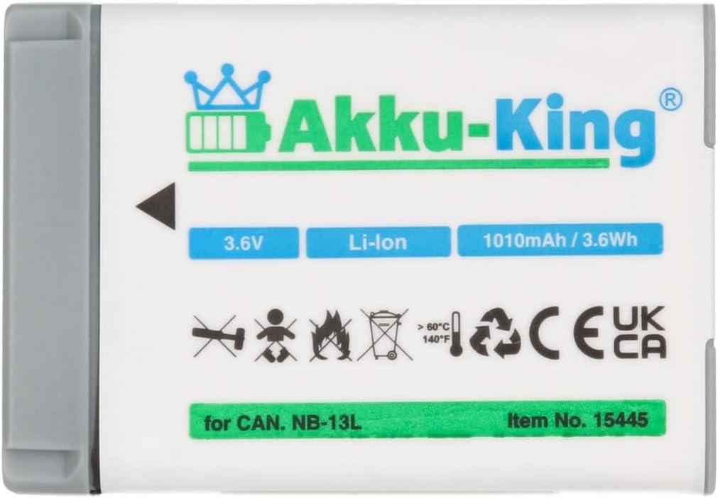 Akku-King Akku kompatibel mit Canon NB-13L - Li-Ion 1010mAh - für Canon PowerShot G5X G7X G9X, G7X M