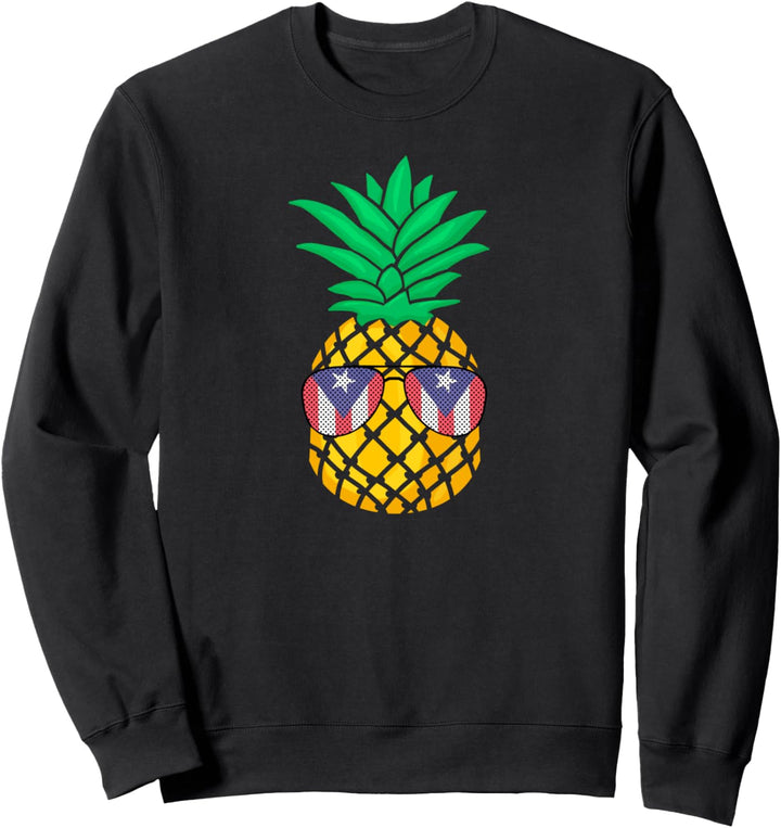 Puerto Rico Fahne Ananas Sonnenbrille Tropische Karibik Sweatshirt