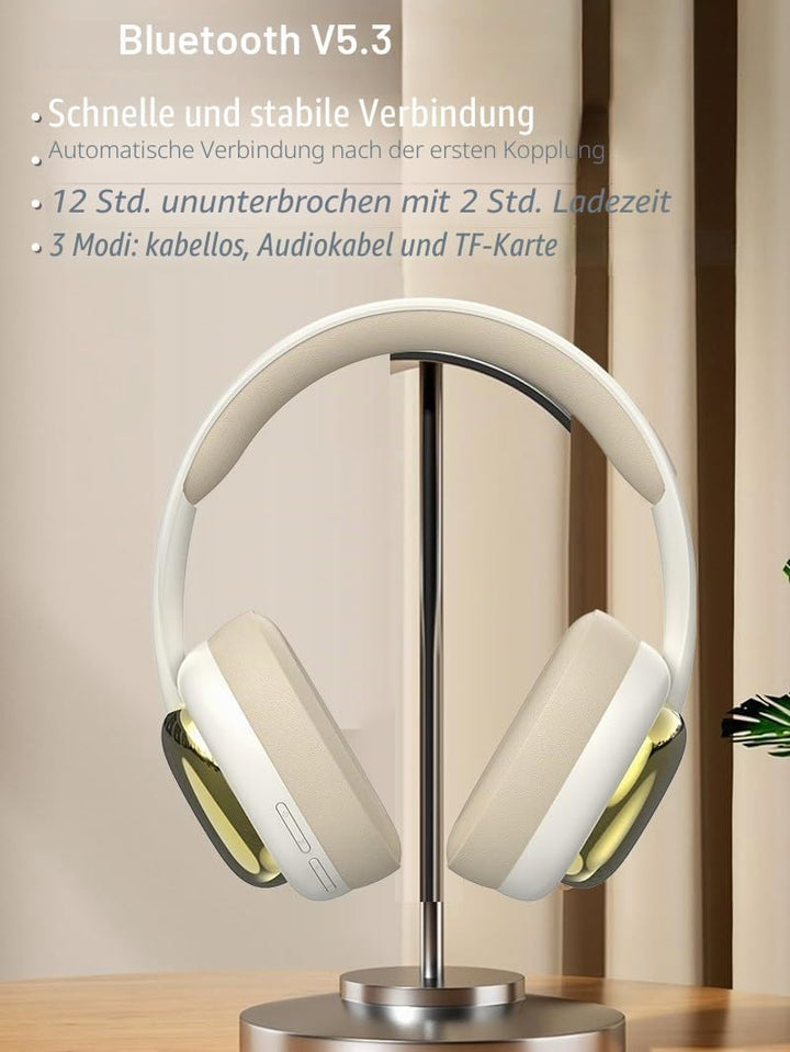 Kabellose Bluetooth-Kopfhörer, Stereo-Sound, starker Bass und lange Akkulaufzeit, kabellose Bluetoot