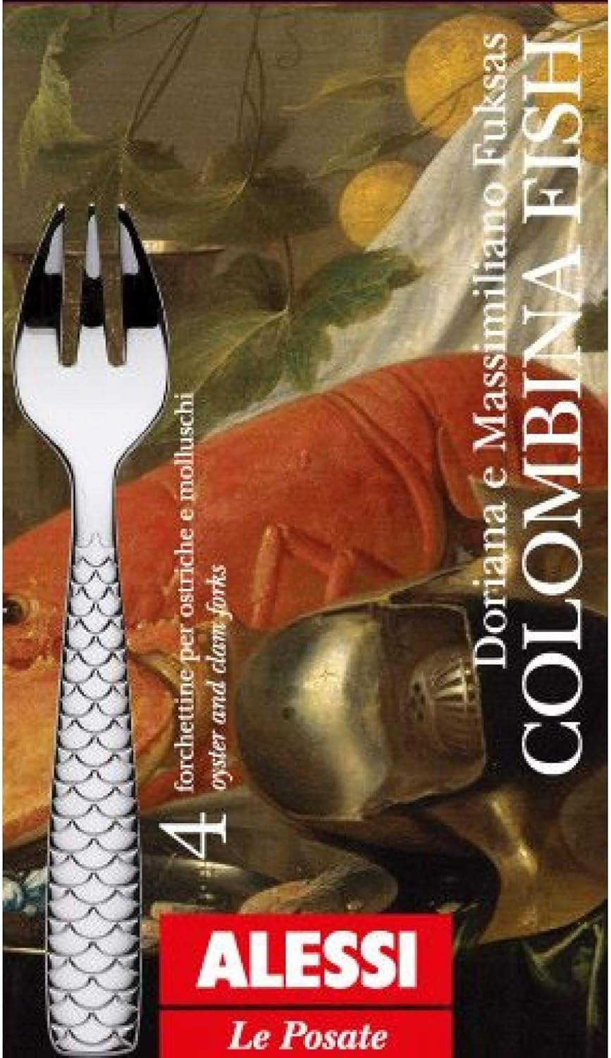 Alessi Colombina Fish Austerngabel, Edelstahl, Silber, 3 x 17.5 x 10 cm