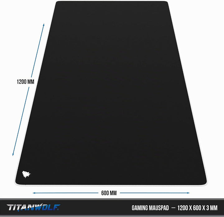 CSL - Übergrösse Mauspad Gaming Titanwolf 1200x600mm - XXXL Mousepad gross - Tischunterlage Large Si