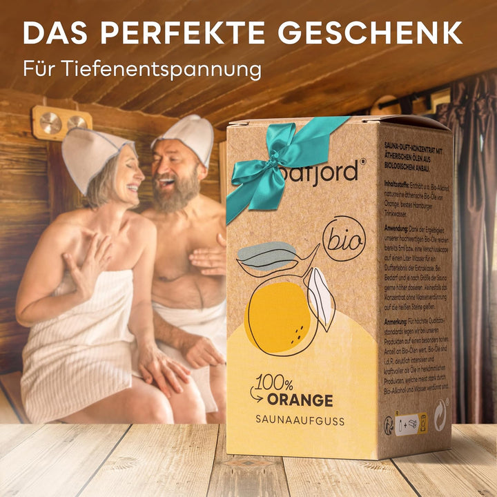 WOODFJORD Saunaaufguss Orange BIO 3 x 100 ml I Premium Sauna Aufgussmittel für authentische und nach