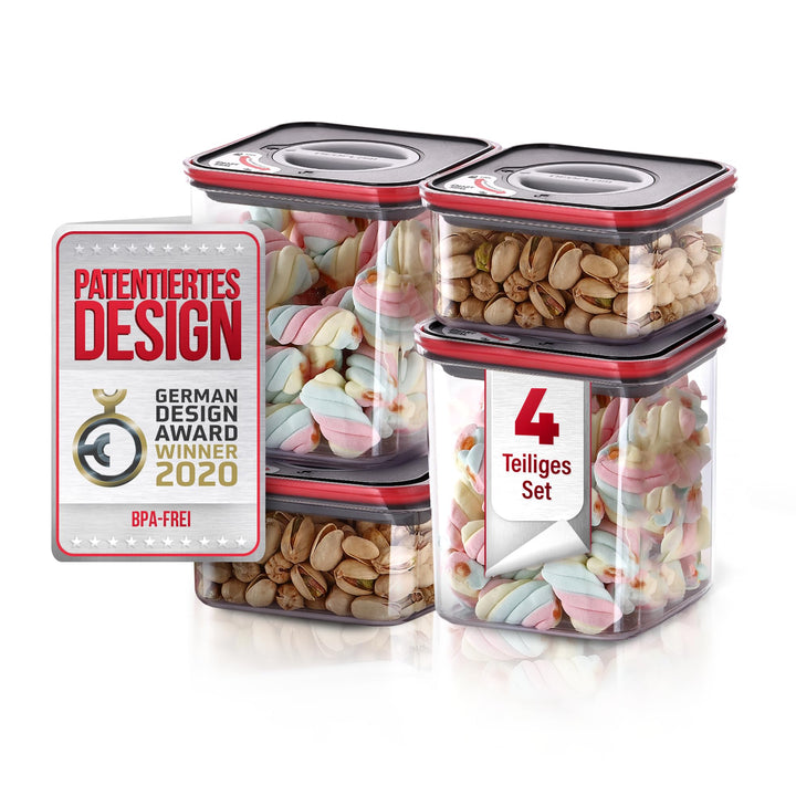 Neoflam® Vorratsdosen mit Deckel Luftdicht, Vorratsorganizer 4er Set BPA-frei, Vorratsbehälter mit E