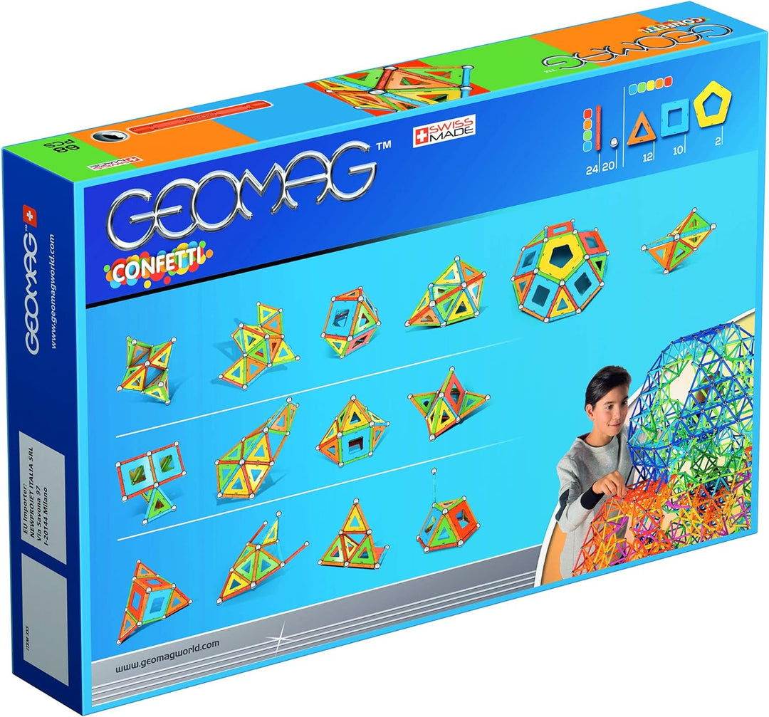 Geomag, Classic Confetti, 355, Magnetkonstruktionen und Lernspiele, Konstruktionsspielzeug, 68-teili