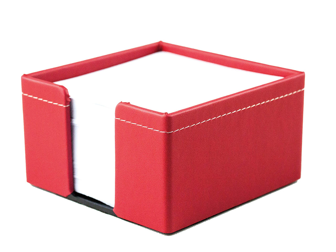 DELMON VARONE - Zettelkasten aus „EcoAppleLeather“ in Rot, Zettelbox aus Recycled Öko Apfel Leder in