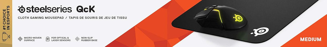 SteelSeries QcK Gaming Surface - Mitteldickes Tuch - Mauspad aller Zeiten - Peak Tracking und Stabil