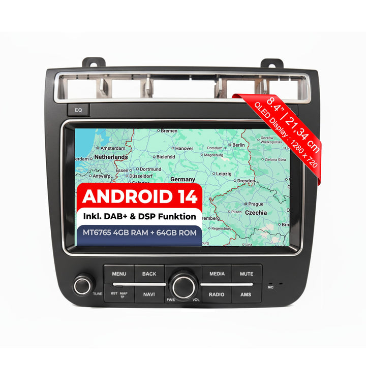 M.I.C. AVT8-L2 Android 14 Autoradio mit Navigation: MediaTek MT6765V, 4GB+64GB, 8 Zoll QLED Display,