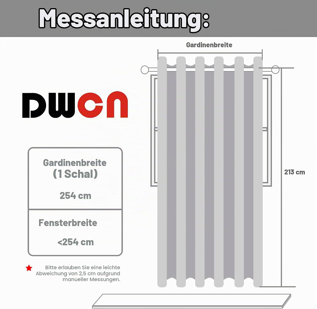 DWCN Raumteiler Vorhang Blickdicht Grau Raumtrenner Ösenschal 1 Stück Verdunklungsvorhang für Wohnzi