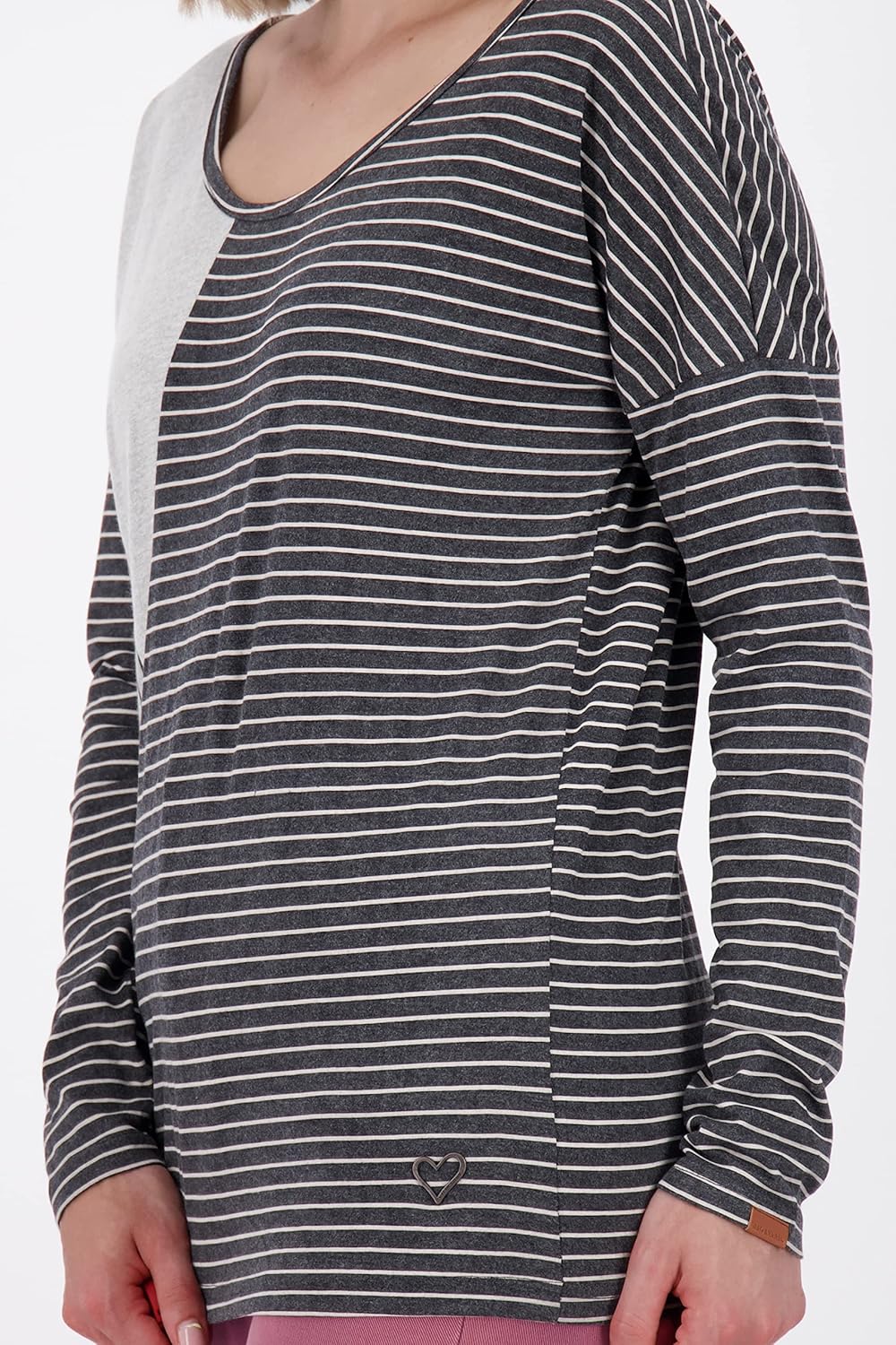 ALIFE and Kickin IlanaAK Z Longsleeve Damen Langarmshirt, Shirt XL Moonless Melange, XL Moonless Mel