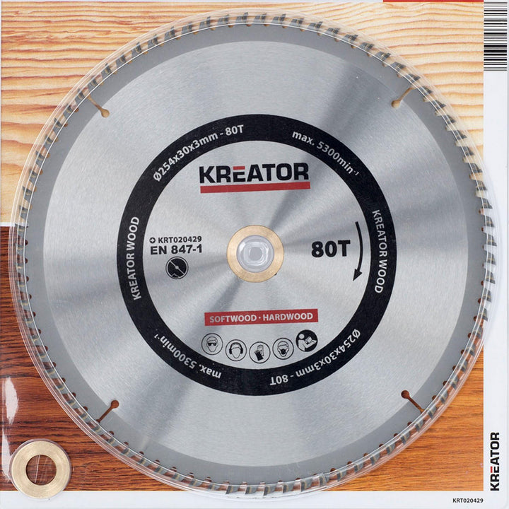 KREATOR Holzsägeblatt 254mm80d KRT020429