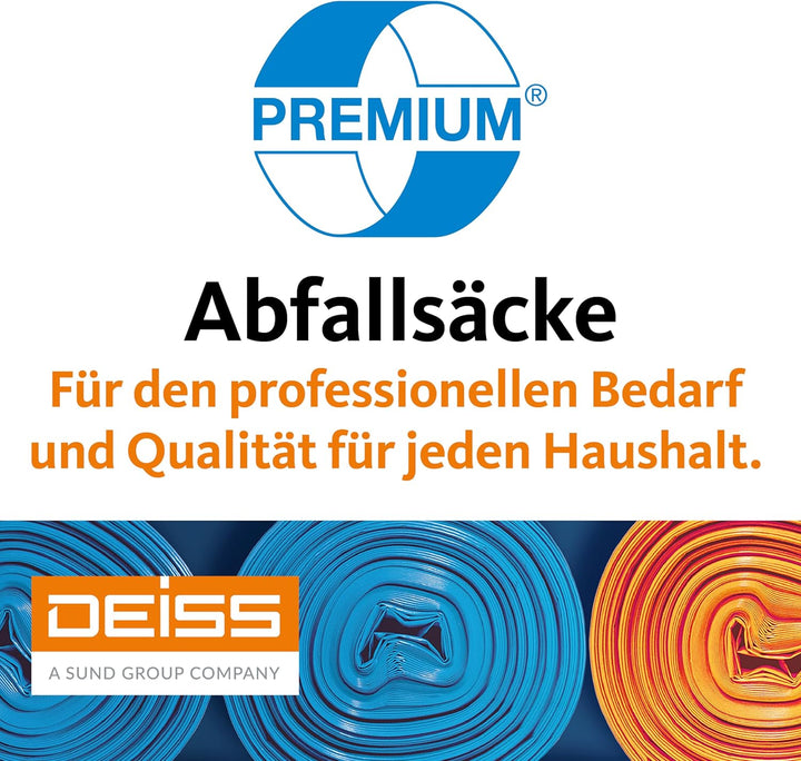 Müllsäcke DEISS PREMIUM transparent 70 my 120 L, 120 Liter - 70 my, 19005 1 stück (25er Pack) Single