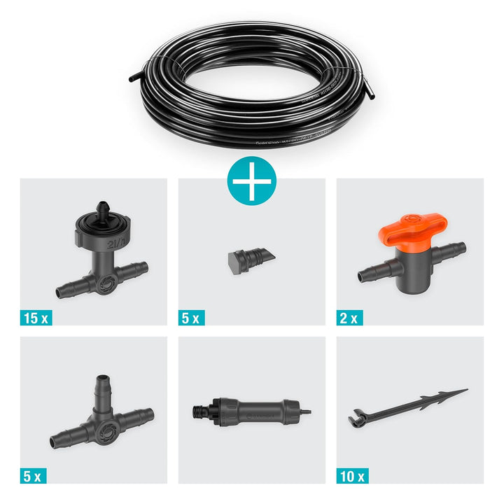 Gardena Micro-Drip-System Tropfbewässerung Set Balkon (15 Pflanzen): Starter-Set sofort einsatzberei