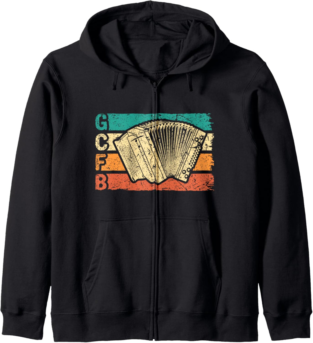 Retro Steirische Harmonika GCFB, Quetschn Kapuzenjacke