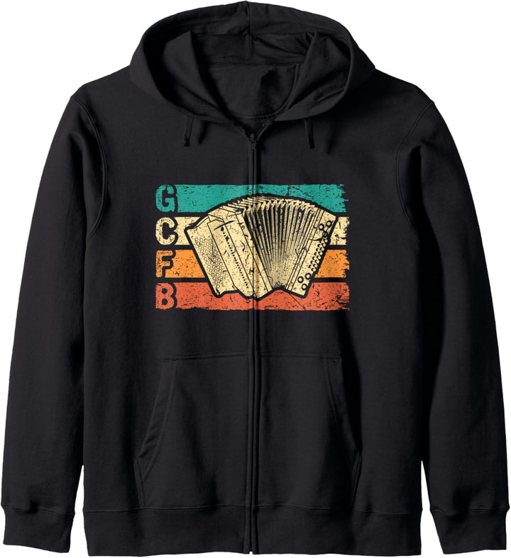 Retro Steirische Harmonika GCFB, Quetschn Kapuzenjacke