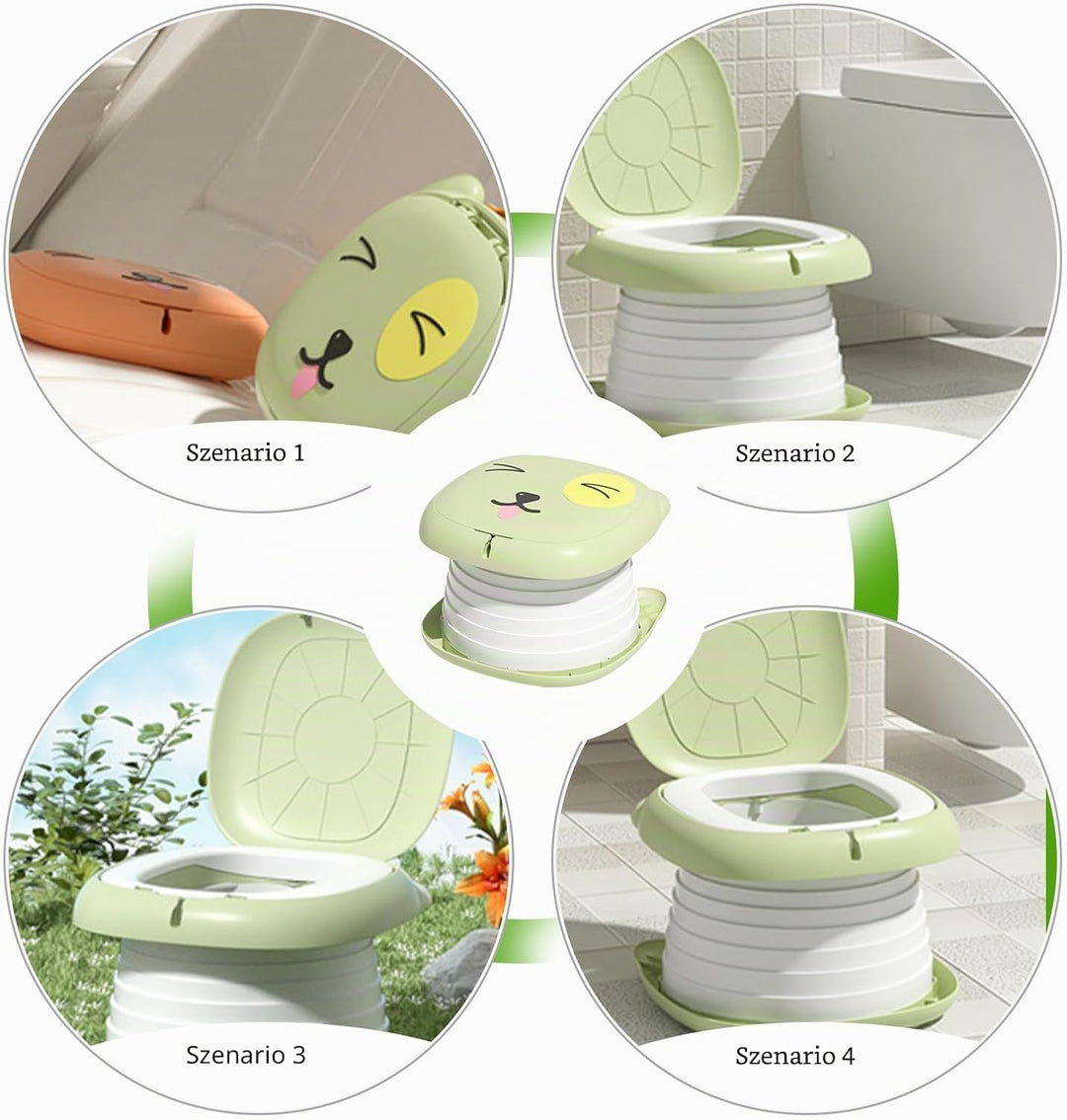 Faltbarer Toilettensitz für Kinder, Tragbares Reise-Klapptöpfchen, Falttoilette, Reisetoilette, Trav