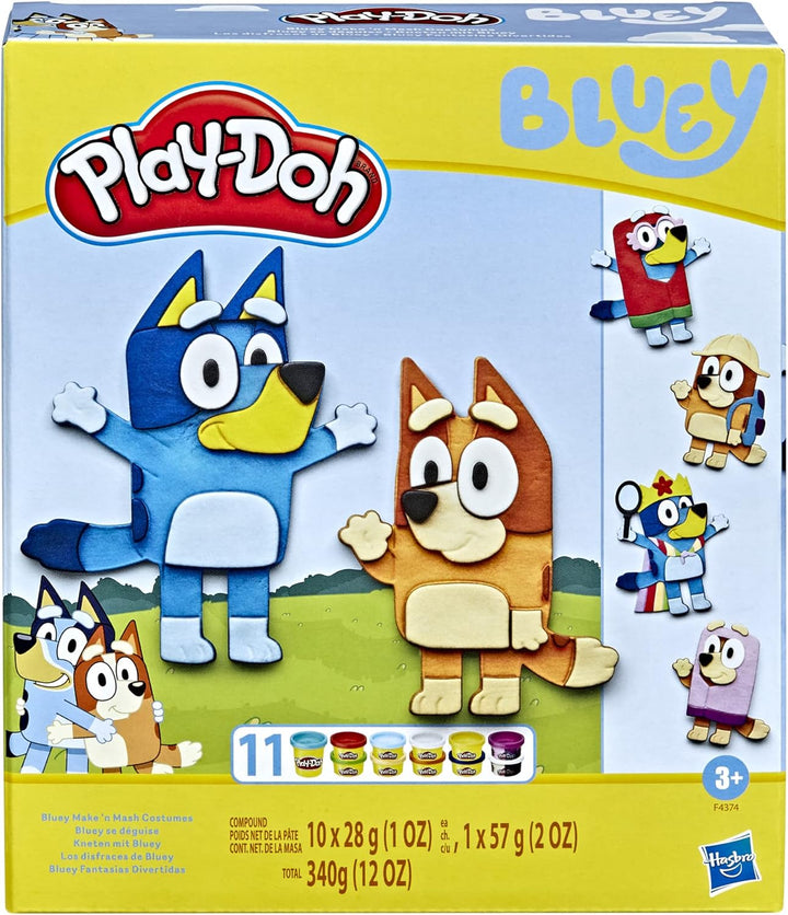 Play-Doh 5010993981359 Kneten mit Bluey mit 11 Dosen, S, Kneten mit Bluey