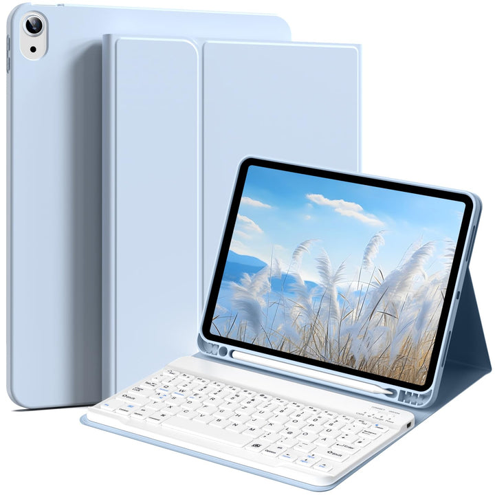 Tastatur Hülle für iPad (A16) 11 Zoll 2025 & iPad 10. Generation 10,9 Zoll 2022, Magnetische Abnehmb