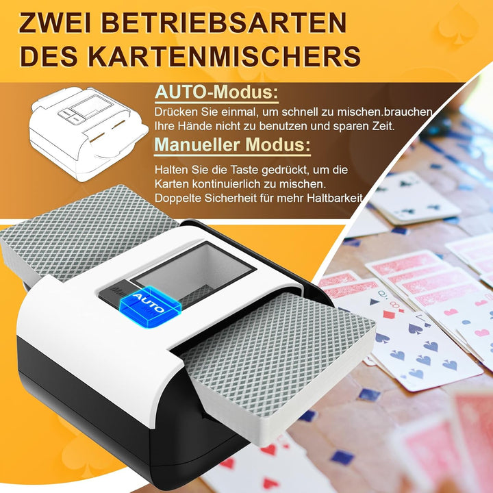 Kartenmischmaschine Elektrische für 1-2 Deck Automatischer Kartenmischer Aufladbarer Karten Mischger