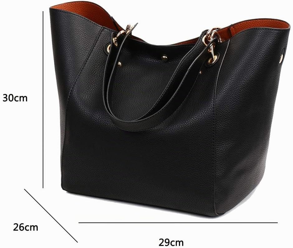 Coolives Damen 2 in 1 Shopper Schultertasche aus PU-Leder Vintage Taschen Hobo Handtasche Elegant He