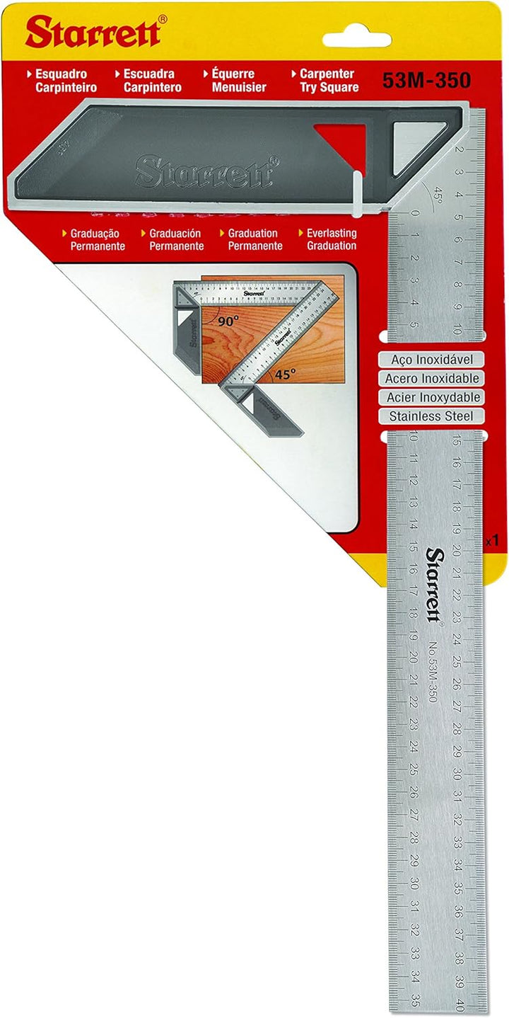 Starrett 10MH-150 Kombinationswinkel mit Winkelaufsatz, 150 mm, Metrisch & K53M-350-S Anschlagwinkel