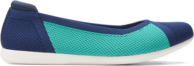 Clarks Damen Carly Wish Ballerinas 37 EU Marineblaues Strickmuster, 37 EU Marineblaues Strickmuster