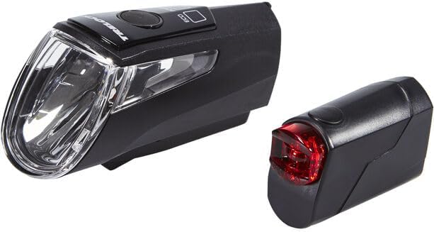 TRELOCK Fahrradlicht Set LS 460 I-GO Power + LS 720 Reego – 40 Lux – USB Aufladbar – 50 m Sichtweite