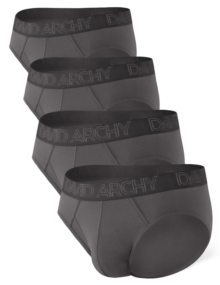 DAVID ARCHY 4/7er Pack Herren Slip Männer Slips Stretcken Unterwäsche Weich Ohne Etikett S C:grau*4(