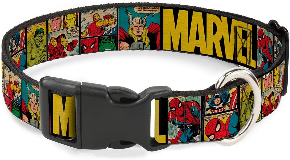Hundehalsband, Kunststoff, Marvel Retro Comic Paneele, 45,7 bis 81,3 cm, 3,8 cm breit 1.5" Wide - Fi