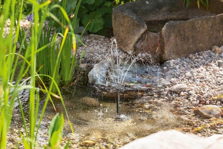 Solar Teichpumpe 2 Watt Solarmodul 175 l/h Förderleistung 70 cm Förderhöhe Komplettset Gartenteich,