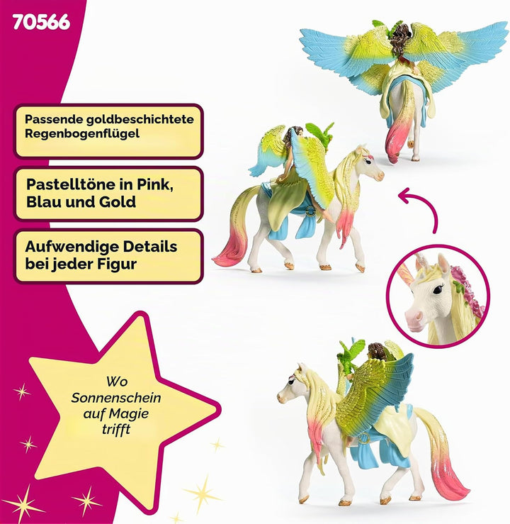 Schleich Bayala 70566 Fairy Surah with Glitter Pegasus, Multicolor, 16 x 15 x 18 cm Standardverpacku