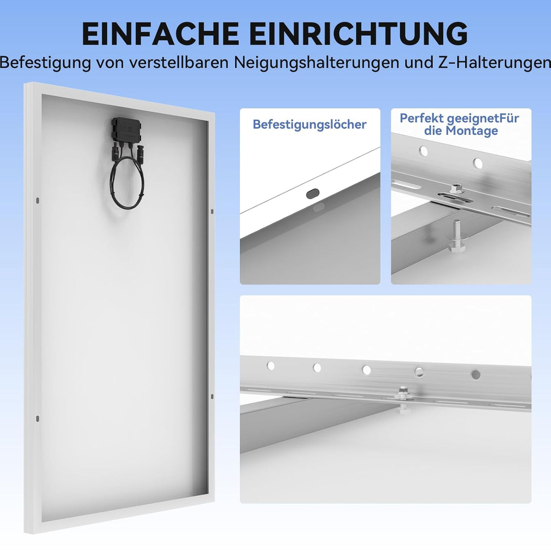 12V Solarpanel 200w Monokristallines, Solarmodul mit Hocheffizientes Aluminiumrahmen, SMBB Technolog