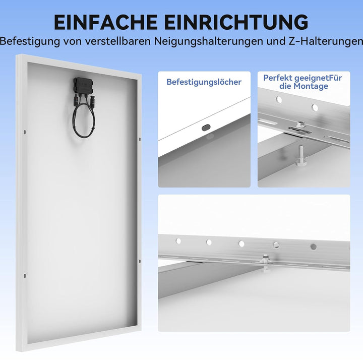 12V Solarpanel 200w Monokristallines, Solarmodul mit Hocheffizientes Aluminiumrahmen, SMBB Technolog
