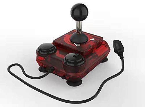 ArcadeR 9 pin standard Joystick kompatibel zu Atari, Commodore, Sega etc., Farbe:Transparent rot