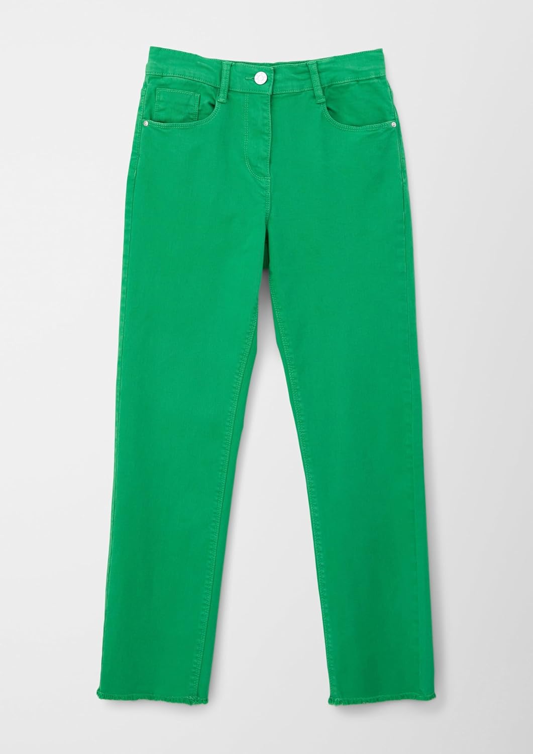 s.Oliver Mädchen Colored Denim, Straight Leg Croped Colored Denim, Straight Leg Croped 134 Grün, 134