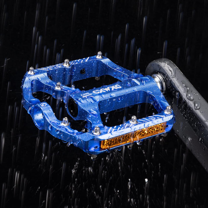 CXWXC Fahrradpedale mit Reflektoren 9/16 Zoll CNC Aluminium MTB Pedale Leichtgewichts, Antirutsch fü